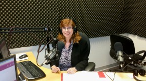 Anna Jaworski at the VoiceAmerica studio.